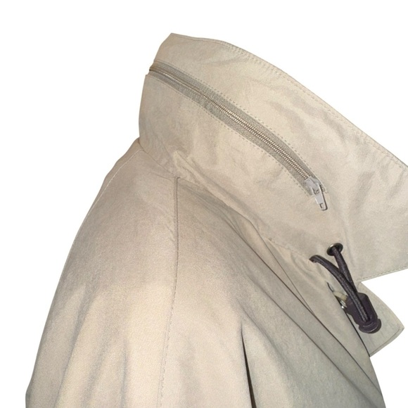 London Fog Men's Medium Regular Beige All Weather Zip Out Liner Mid Trench Coat - Picture 4 of 16
